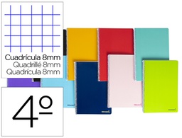 [BC09] CUADERNO ESPIRAL LIDERPAPEL CUARTO SMART TAPA BLANDA 80H 60GR CUADRO 8MM CON MARGEN COLORES SURTIDOS