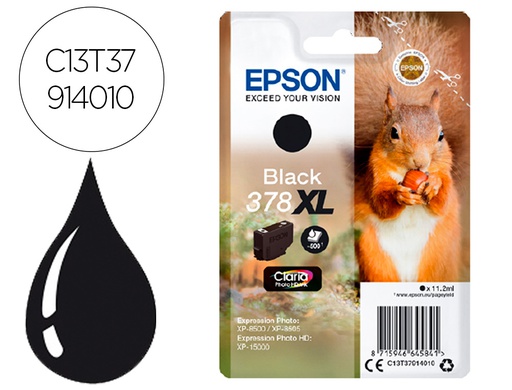 [C13T37914010] INK-JET EPSON 378 XL EXPRESSION HOME XP-8605 / 8606 / XP-15000 / XP-8500 / 8505 NEGRO 500 PAG