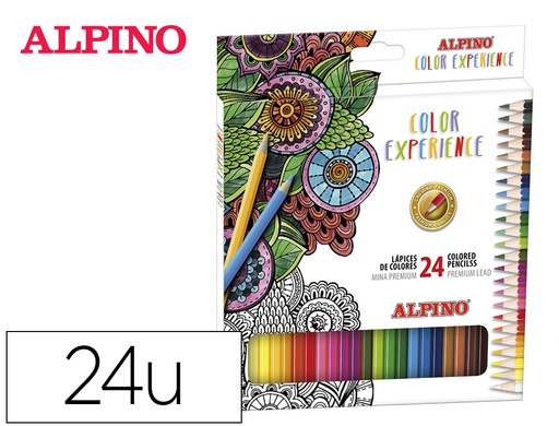 [AL000247] LAPICES DE COLORES ALPINO EXPERIENCE MINA PREMIUM 3,3 MM CAJA CARTON DE 24 UNIDADES COLORES