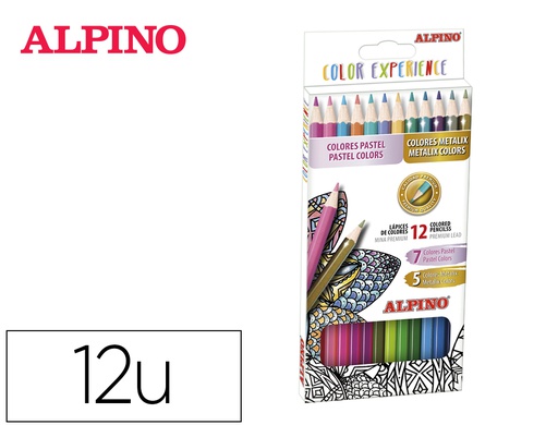 [AL000246] LAPICES DE COLORES ALPINO EXPERIENCE MINA PREMIUM 3,3 MM SPECIAL COLORS CAJA DE 12 COLORES SURTIDOS