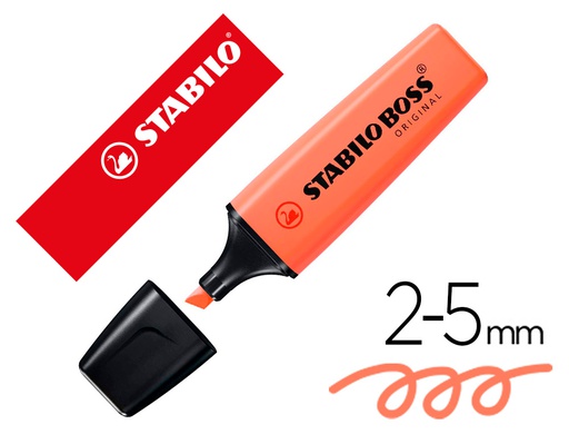 [70/140] ROTULADOR STABILO BOSS FLUORESCENTE 70 PASTEL CORAL MELOSO
