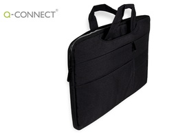 [KF17241] FUNDA PARA PORTATIL Q-CONNECT 15,6\&quot; CON ASAS RETRACTILES CREMALLERA 3 BOLSILLOS EXTERIORES NEGRO
