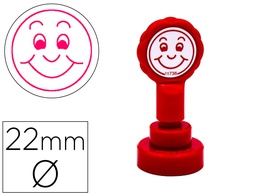 [11736] SELLO ARTLINE EMOTICONO SONRISA COLOR ROJO 22 MM DIAMETRO