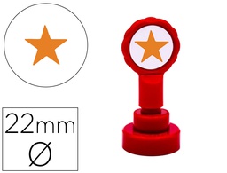 [11757] SELLO ARTLINE EMOTICONO ESTRELLA COLOR ORO 22 MM DIAMETRO