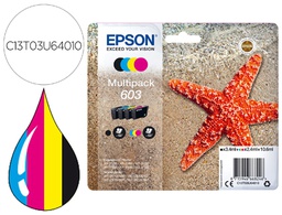 [C13T03U64010] INK-JET EPSON 603 XP-2100 / 2105 / 3100 / 4100 / WF-2810 / 2830 / 2835 / 2850 MULTIPACK 4 COLORES NEGRO