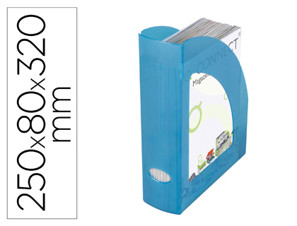 [KF19043] REVISTERO PLASTICO Q-CONNECT AZUL TRANSLUCIDO