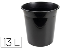 [KF19034] PAPELERA PLASTICO Q-CONNECT NEGRO OPACO 13 LITROS 275X285 MM