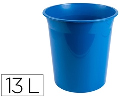 [KF19032] PAPELERA PLASTICO Q-CONNECT AZUL OPACO 13 LITROS 275X285 MM