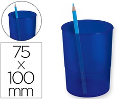 [KF19030] CUBILETE PORTALAPICES Q-CONNECT PLASTICO AZUL TRANSLUCIDO