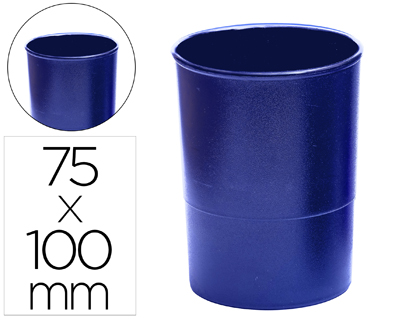 [KF19028] CUBILETE PORTALAPICES Q-CONNECT AZUL OPACO PLASTICO REDONDO DIAMETRO 75 MM ALTO 100 MM