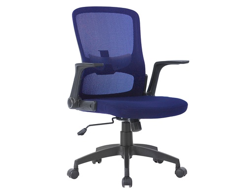 [KF19022] SILLA GIRATORIA Q-CONNECT BASE METAL REGULABLE EN ALTURA 910+75MM ALTO 610MM ANCHO 550MM PROFUNDIDAD AZUL