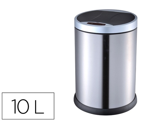 [KF11307] PAPELERA METALICA Q-CONNECT CON SENSOR AUTOMATICO CAPACIDAD 10 LITROS