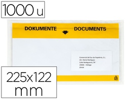 [KF11296] SOBRE AUTOADHESIVO Q-CONNECT PORTADOCUMENTOS MULTILINGUE 225X122 MM VENTANA TOTALMENTE TRANSPARENTE PAQUETE DE 1000