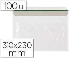 [KF11301] SOBRE AUTOADHESIVO Q-CONNECT PORTADOCUMENTOS 310X230 MM VENTANA TRANSPARENTE PAQUETE DE 100 UNIDADES
