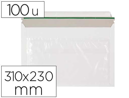 [KF11301] SOBRE AUTOADHESIVO Q-CONNECT PORTADOCUMENTOS 310X230 MM VENTANA TRANSPARENTE PAQUETE DE 100 UNIDADES