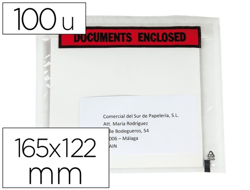 [KF11299] SOBRE AUTOADHESIVO Q-CONNECT PORTADOCUMENTOS 165X122 MM SIN VENTANA PAQUETE DE 100 UNIDADES