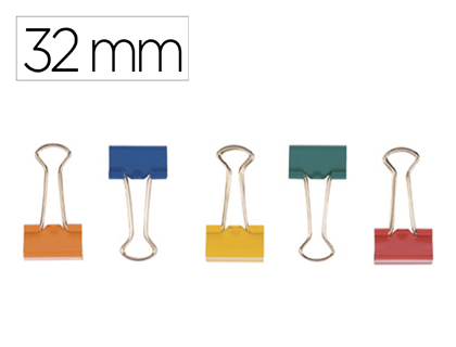 [KF03653] PINZA METALICA Q-CONNECT REVERSIBLE N.3 32 MM CAJA DE 10 UNIDADES COLORES SURTIDOS