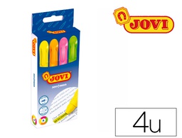 [1810] MARCADOR DE CERA GEL JOVI FLUORESCENTE CAJA DE 4 UNIDADES COLORES SURTIDOS