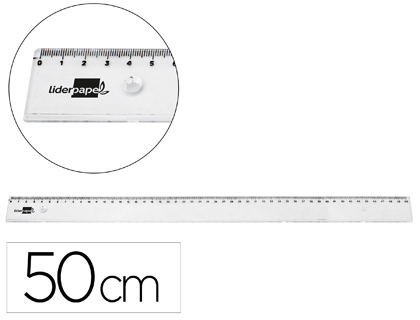 [RG17] REGLA LIDERPAPEL PLASTICO IRROMPIBLE TRANSPARENTE 50 CM