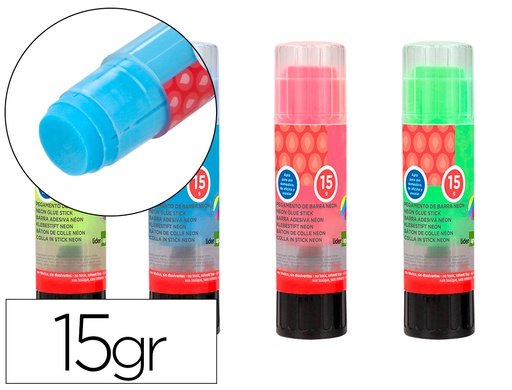 [PE07] PEGAMENTO LIDERPAPEL EN BARRA 15 GR TRAZO MAGICO COLOR NEON SURTIDO UNIDAD