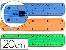[RG12] REGLA LIDERPAPEL PLASTICO FLEXIBLE 20 CM COLORES SURTIDOS