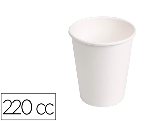 [102619] VASO DE CARTON BIODEGRADABLE BLANCO 220 CC PAQUETE DE 50 UNIDADES