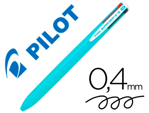 [NSG4AC] BOLIGRAFO PILOT SUPER GRIP G 4 COLORES RETRACTIL SUJECION DE CAUCHO TINTA BASE DE ACEITE CUERPO COLOR AZUL