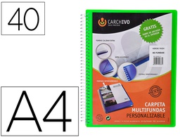 [53044054] CARPETA CARCHIVO ARCHIVEX POLIPROPILENO CANGURO ESCAPARATE CON ESPIRAL 40 FUNDAS CIERRE GOMAS DIN A4