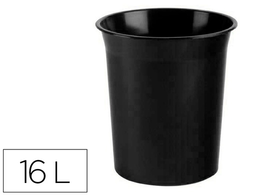 [2001AM NE] PAPELERA PLASTICO ARCHIVO 2000 ANTIMICROBIANA SANITIZED PLASTICO NEGRO 18 LITROS 290X310 MM