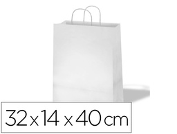 [02104013] BOLSA KRAFT BASIKA CELULOSA BLANCO 90 GR ASA RETORCIDA TAMAÑO \&quot;L\&quot; 320X140X400 MM