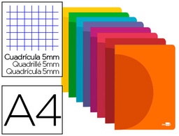 [LF07] LIBRETA LIDERPAPEL 360 TAPA DE PLASTICO A4 48 HOJAS 90G/M2 5MM CON DOBLE MARGEN COLORES SURTIDOS