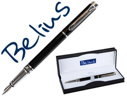 [BB220] PLUMA BELIUS NUREMBERG NEGRO TINTA AZUL EN ESTUCHE