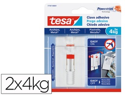 [77767-00001-00] CLAVO AUTOADHESIVO TESA SUJECION HASTA 4 KG USO AZULEJOS REMOVIBLE BLISTER DE 2 UNIDADES