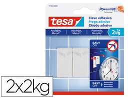 [77762-00001-00] CLAVO AUTOADHESIVO TESA SUJECION HASTA 2 KG USO AZULEJOS REMOVIBLE BLISTER DE 2 UNIDADES