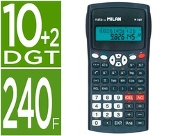 [159110KBL] CALCULADORA MILAN CIENTIFICA M240 BLACK 2 LINEAS 240 FUNCIONES 10+2 DIGITOS COLOR NEGRA CON TAPA COLOR GRIS