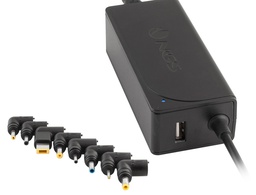 [W-45W] ADAPTADOR DE CORRIENTE NGS AUTOMATIC 45W CON 8 ADAPTADORES Y SALIDA USB 2A