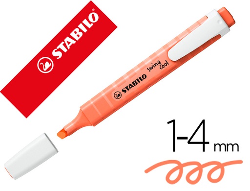 [275/140-8] ROTULADOR STABILO FLUORESCENTE FINO SWING COOL PASTEL CORAL MELOSO