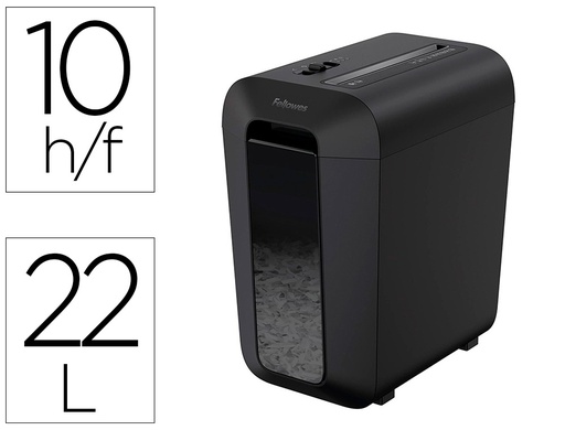 [4400701] DESTRUCTORA DE DOCUMENTOS FELLOWES LX-65 CAPACIDAD DE CORTE 10 HOJAS P4 DESTRUYE GRAPAS CLIPS Y TARJETAS