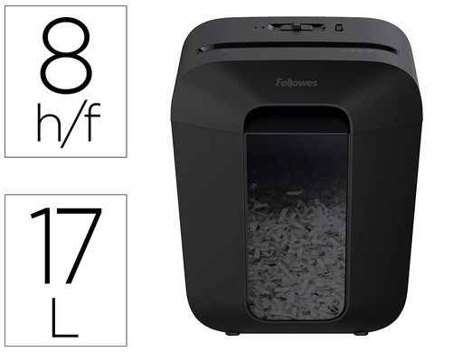 [4400501] DESTRUCTORA DE DOCUMENTOS FELLOWES LX-45 CAPACIDAD DE CORTE 8 HOJAS P4 DESTRUYE GRAPAS CLIPS Y TARJETAS