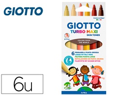 [F527000] ROTULADOR GIOTTO TURBO MAXI SKIN TONES CAJA DE 6 COLORES SURTIDOS LAVABLES PUNTA BLOQUEADA