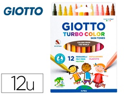 [F526900] ROTULADOR GIOTTO TURBO COLOR SKIN TONES CAJA DE 12 COLORES SURTIDOS LAVABLES PUNTA BLOQUEADA