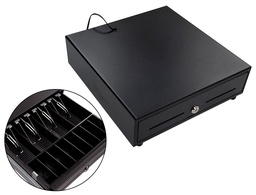 [HS330A] CAJON PORTAMONEDAS NEGRO 330X335X105MM 8 MONEDEROS 5 BILLETEROS APERTURA ELECTRICA