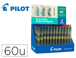 [NEEB] BOLIGRAFO PILOT ECOBALL PLASTICO RECICLADO EXPOSITOR DE 60 UNIDADES COLORES SURTIDOS + 10 BOLIGRAFOS