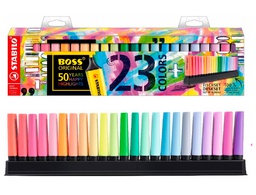 [7023-01-5] ROTULADOR STABILO BOSS FLUORESCENTE 70 DESKSET ESTUCHE DE 23 UNIDADES COLORESSURTIDOS