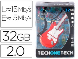 [TEC5140-32] MEMORIA USB TECH ON TECH GUITARRA RED ONE 32 GB