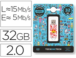 [TEC4502-32] MEMORIA USB TECH ON TECH EMOJITECH HEART EYES 32 GB