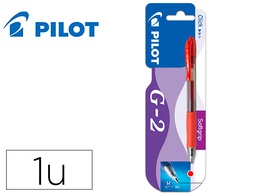 [BG2R] BOLIGRAFO PILOT G-2 ROJO TINTA GEL RETRACTIL SUJECION DE CAUCHO EN BLISTER