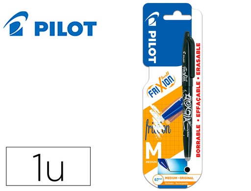 [BFN] BOLIGRAFO PILOT FRIXION BALL BORRABLE 0,7 MM PUNTA MEDIA NEGRO EN BLISTER