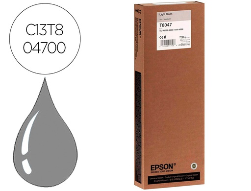 [C13T55K700] INK-JET EPSON GF SURECOLOR SERIE SC-P GRIS ULTRACHROME HDX/HD 700ML