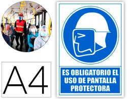 [6173-04 AZ] PICTOGRAMA ARCHIVO 2000 OBLIGATORIO USO DE PANTALLA PROTECTORA PVC COLOR AZUL 210X297 MM